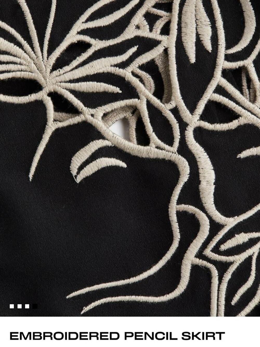 H&M Embroidered Pencil Skirt Size 8 - Picture 3 of 6